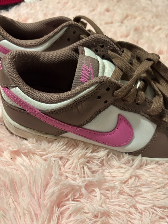 Nike Shoes - Nike Brown, White & Pink Swoosh Low-Top Sneakers